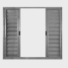 Janela de Alumínio Veneziana 100x200cm 6 Folhas Hale Esquadrias