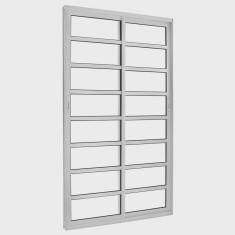 Porta Correr 2 Folhas Móveis Central com Travessa Topsul 210x150cm Esquadrisul