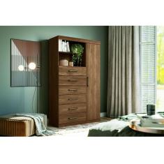 Cômoda Santos Andirá Marabá 1 Porta 6 Gavetas Jatoba