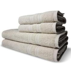 Jogo De Toalhas Itália Soft 4 Pçs - 2 Banho E 2 Rosto 430g-m² 100% Alg