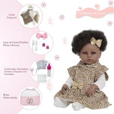 Boneca Reborn Negra 100% Vinil Enxoval Completo Oncinha - Cegonha Rebo