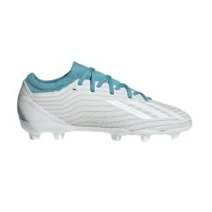 adidas Tênis de futebol unissex infantil X Speedportal.3 Firm Ground, Branco/Branco/Preblu, 16