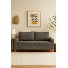 Sofá 3 Lugares ReclinavelL e Retratil Veludo Com Almofadas (CINZA)