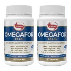 Kit 2X: Omegafor Plus Ômega 3 1g Vitafor 60 Cápsulas
