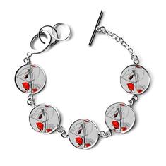DIYthinker Pulseira de papoula de milho com arte abstrata e arte vermelha