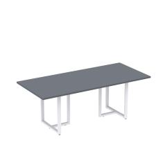 Mesa de Reunião Retangular 200x90cm Mr2000p25tub Grafito/Branco