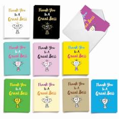 The Best Card Company Number One Boss – 20 cartões sortidos com envelopes (10 x 13 cm) – Mostrando um prêmio para um empregador Steller AM5886BYG-B2x10