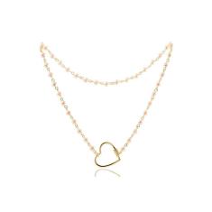 Colar De Pérola Torneada Com Fecho Em Forma De Coração [F027]