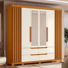 Guarda Roupa Casal Espelho 6 Portas 4 Gavetas Doble Albatroz
