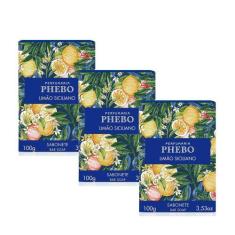 Kit 3 Sabonete em Barra Phebo Limão Siciliano Bar Soap 100g