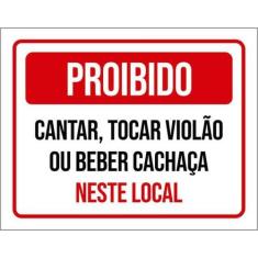 Kit 10 Placa Cantar Tocar Violão Beber Cachaça 36X46 - Sinalizo