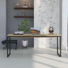 Escrivaninha Studio Carvalho e Preta 180 cm