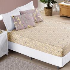 Jogo Lençol King 3 peças com Elástico Bouti Estampado - Bia Enxovais, 