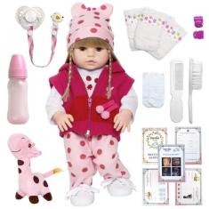 Boneca Estilo Reborn Girafa Princesa Diversos Itens Bonita - Cegonha R