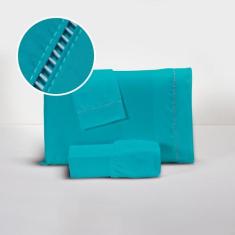 Lençol Aconchego 400 Fios Percal Ponto Palito 3 Peças - DECORALAR, Cas