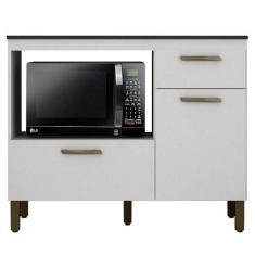 Balcão para Cooktop Teresina Branco Fosco - Valdemóveis - VALDEMOVEIS