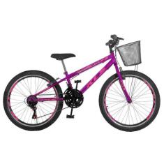 Bicicleta Aro 24 Kls Sport Gold  Freio V-Brake Mtb 21 Marchas Feminina