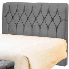 Cabeceira de Cama Box Casal 195cm Istambul Suede Cinza - DS Estofados 