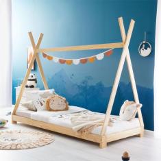 Cama Montessoriana Madeira Cabana com Estrado Elin - IDIMEX, Natural