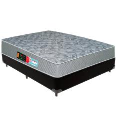 Cama Box Preto e Colchão Sleep Max D33 Casal Castor