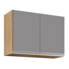 Armário Aéreo De Cozinha 80cm 2 Portas Califórnia Castanho/cinza - Lumil Móveis