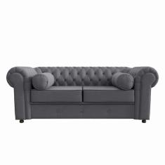 Sofá Chesterfield 02 Lugares 1.80 Cm Cor Cinza Roma 014 Jr