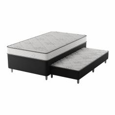 Premier Cama Box Unibox Com Cama Aux 1,08x1,98x0,63 Preto-cinza