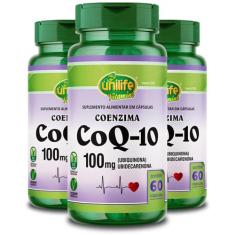 Kit 3 Coenzima Co Q10 Unilife 60 Cápsulas