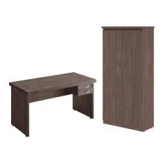 Mesa 1200 Com Armario 2 Portas Alpha Freijo