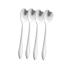 WOLFF - Conjunto 4 Colheres Aço Inox p/Chá Heart Prateado