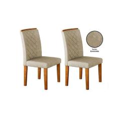 Cadeira Sala de Jantar Jade Kit 2 Un Imbuia/Linho Bege - Rufato