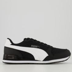 Tênis Puma ST Runner V2 SN Preto e Branco-Masculino