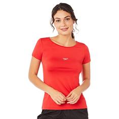 Speedo T-shirt Basic Stretch Fem., Camiseta Manga Curta Feminino, Vermelho (Red), G