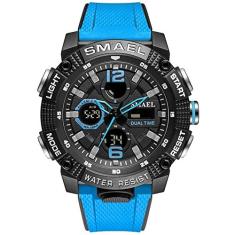 Relógio de Pulso Masculino Digital Esportivo Smael 8039 Militar à prova d´água (Azul)