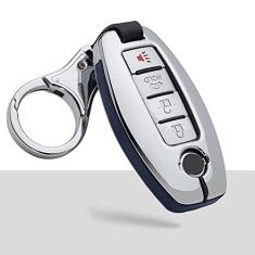TPHJRM Capa da chave do carro em liga de zinco, apto para Infiniti Nissan Qashqai J11 Juke X-Trail Botões Flip Shell Remote