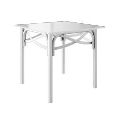Mesa Katrina Branca Quadrada Tampo De Madeira 90 Cm New Green - Branco