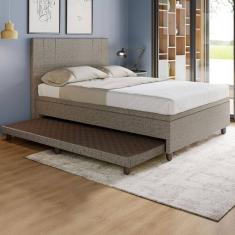 Base Box Casal com Cama Auxiliar c/colchão conjugado Linho SkyBox