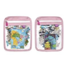 Dupla Mini Organizador de Quebra-Cabeça - Momis Petit, Rosa
