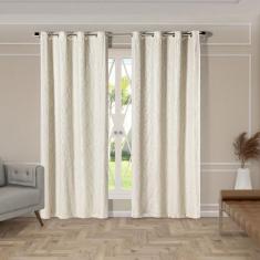 Cortina Blackout PVC com Renda 2,80 m x 2,30 m - Bege - EDDI Casa