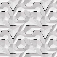 Papel De Parede 3D Hexagano E Triangulo Geometrico Adesivo