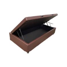 Cama Box Baú Solteiro Sintético Marrom
