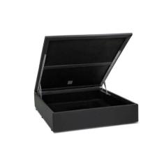 Cama Box Baú Blindado Viúva Homequeen Sintético Cinza 41x128x188