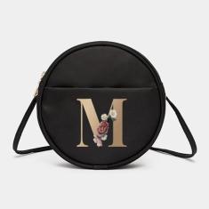Bolsa C/ Letra Nome Pequena Redonda Nylon Tactel Impermeável - Modas F