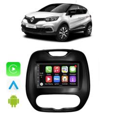 Kit Multimidia Captur 2017 A 2022 2023 2024 7" Android Auto CarPlay Vo