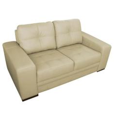 Sofá 2 Lugares Sala de Estar Milano 170cm Couro Bege G58 - Gran Belo