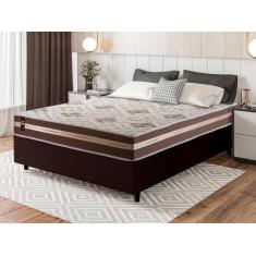 Conjunto Cama Box Espuma Espuma Chicago Marrom Casal 138x188x57 - King