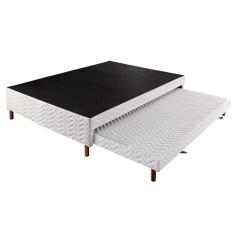 Cama Box Base C-auxiliar Universal Casal Sommier Rústico Bordado White (138x188x30) - Paropas