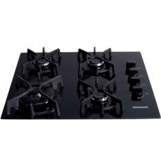 Cooktop Suggar a Gás 4 Bocas Trich Ferro Fundido Vidro Preto FG4404FVP