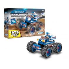 Blocos De Montar Carro Monster Truck Azul 107 Peças Xalingo