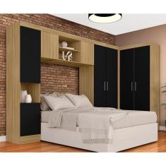 Guarda Roupa Casal Modulado Maeve Boreal/preto - Móveis Arapongas